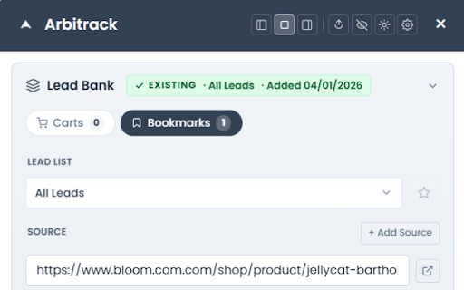 Arbitrack :: Send Amazon products to your Arbitrack Lead Bank and track price targets — right from the product page.