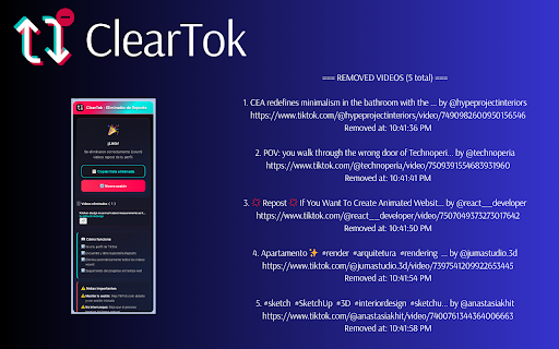 ClearTok - TikTok Repost Remover :: Instantly remove all your TikTok reposts—no scrolling, no tapping.