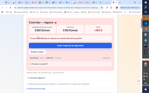 PrixImmo — Analyser une annonce :: Analyse un loyer en 1 clic (Leboncoin, PAP, SeLoger). Compare au marché DVF de ta commune — France entière.