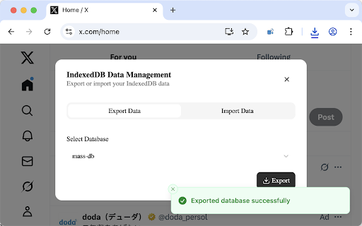 IDBPort :: IndexedDB data Export and Import