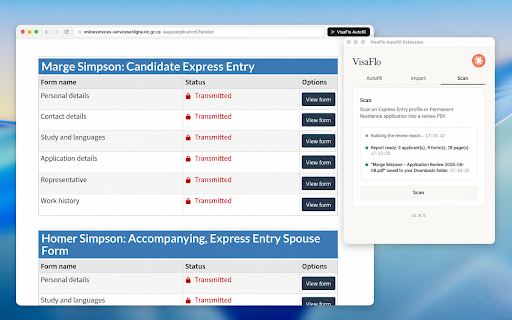 VisaFlo Autofill Extension :: VisaFlo PR + IRCC portal autofill extension