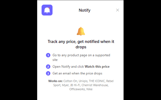 Notify – Price Tracker :: Track any product price on Australian sites. Get an email when the price drops.