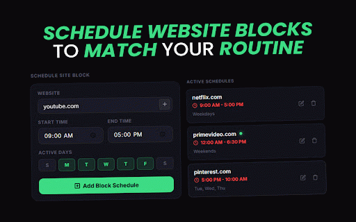 FocusShield - Block Online Distractions :: Block distracting content on social media and custom sites. Stay focused, browse smarter, reclaim your time.