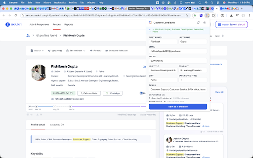 Olibr - Candidate Capture :: Capture candidates from LinkedIn & Naukri into your Olibr database