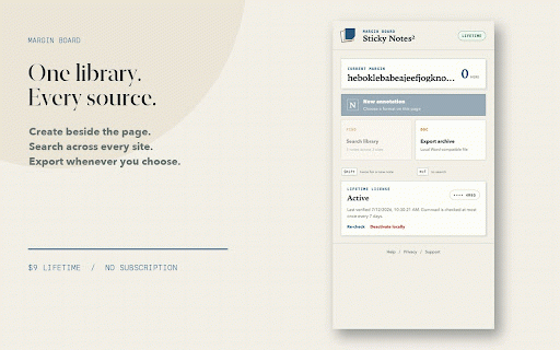 Sticky Notes² - Smart Web Annotations :: Pin private local notes to websites with focused templates, cross-site search, themes, and local export.