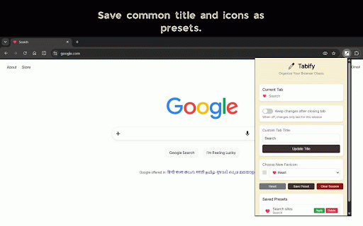 Tabify - Tab Customizer :: Rename browser tabs and change their favicons easily