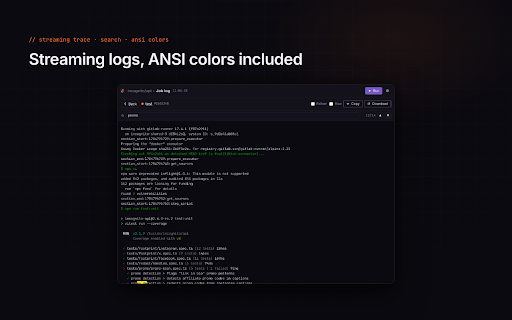 GitLab CI/CD for Chrome :: View & manage GitLab pipelines and jobs from your browser — run, cancel, retry, view logs.