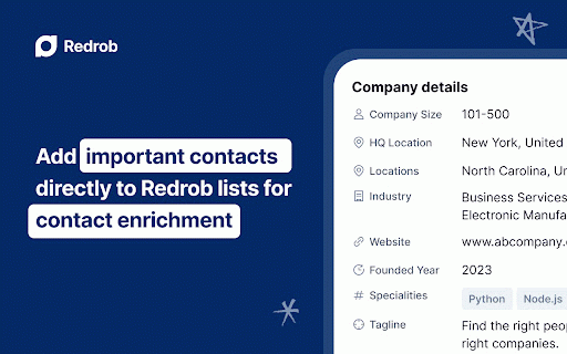 Redrob :: Save LinkedIn profiles to Redrob lists and enrich them with verified contact details in one click.