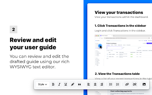 AutoFlow :: Turn screen recordings into user guides. Simply record yourself using your app and we'll automatically create user guides for you.