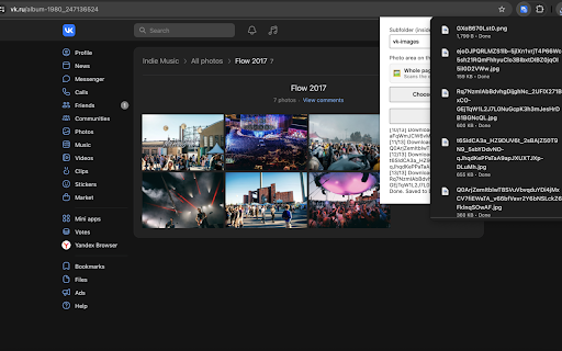 VK Image Downloader :: Downloads full-quality photos from VK (vk.com/vk.ru) pages, with an on-page picker to limit downloads to one photo area.