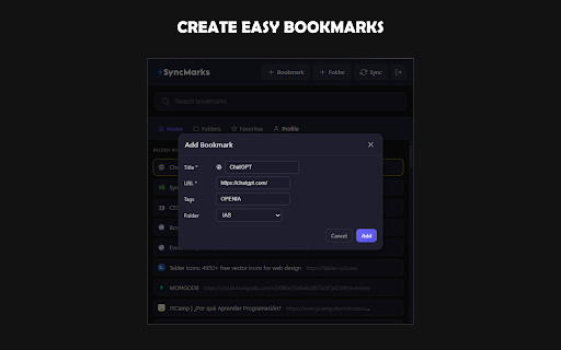 SyncMarks :: Save and sync your bookmarks locally