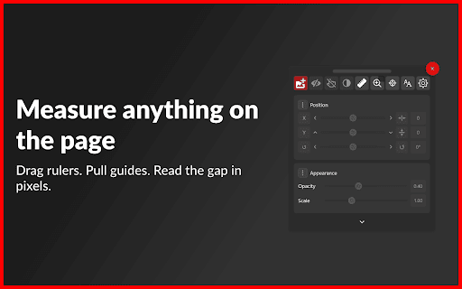 LayerGuide: Pixel Perfect Overlay, Ruler, Guides & Inspector :: Overlay your design on any page, measure in pixels, drop guides, use the magnifier, and inspect fonts, spacing and WCAG contrast.