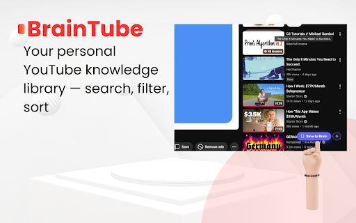 BrainTube :: Save YouTube videos with notes, tags, and timestamps. Build your personal knowledge library.