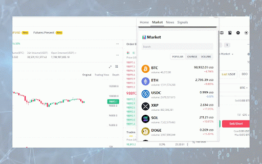 Crypto Trading Helper :: A powerful Chrome extension for crypto traders. Monitor real-time market trends, Fear & Greed Index, live news, Market Signals.