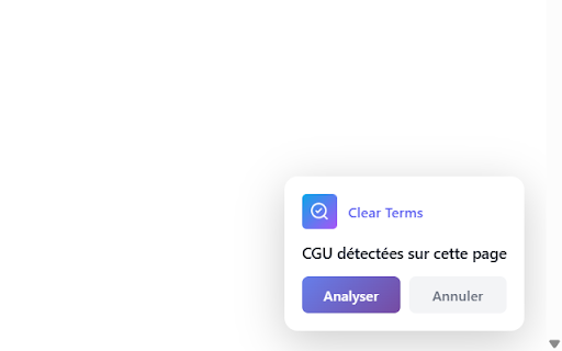 Clear Terms - AI Analyzer for Terms & Conditions & Privacy Policies :: Summarize Terms & Privacy pages in seconds. Get a clear A–E score and key risks before you accept anything.