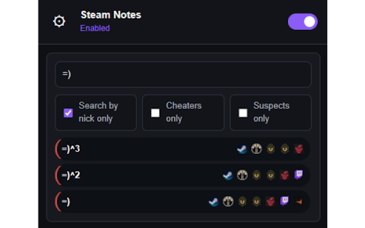 Steam Notes :: Local notes for Steam, Tracklock, Statlocker, Faceit, and Twitch profiles.