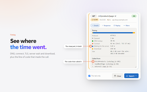RequestFox – API Tester & Network Monitor: Capture, Replay, Mock :: See every API call as you test. Auto-flags failed, slow & duplicate requests. Replay, mock & export to Postman — free, 100% local.
