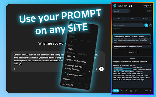 Prompt 01 :: Capture selected text, save prompts, and paste them into AI tools.