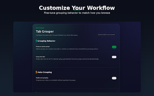 Tab Grouper :: Group tabs by domain, protect manual groups, and keep your browser tidy.