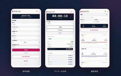 Design Time :: デザイナー向けの作業時間トラッキング+収益分析ツール