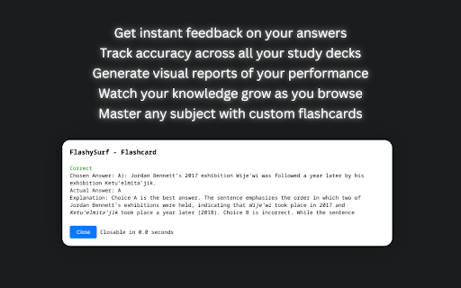 FlashySurf - Study without ever Studying :: Study without ever Studying | Flashysurf v2.0 is an advanced study tool where anyone can learn passively via web browsing flashcards