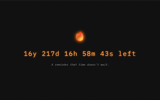 Ashes - New Tab :: A New Tab with advanced life expectancy calculation that helps you live with intention. Features lifestyle analysis.