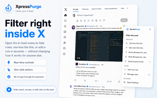 XpressPurge :: Clean your X feed. Take back control.