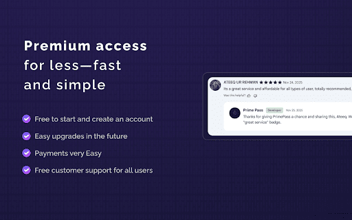PrimePass :: Premium accounts at a very low price—one pass, big savings.