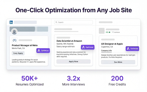 Ajusta - AI Resume Optimizer :: Instantly optimize your resume for any job with one click