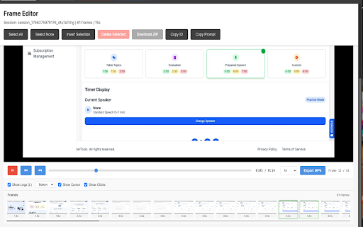 ChromeDebug MCP Assistant :: Record what your browser did - frames, clicks and console logs - for your AI assistant via MCP. 25 free recordings, optional PRO.