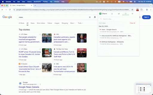 Charm: Your Browser's Wellness Monitor :: Enhance digital well-being! This plugin assesses online habits, like fitness trackers gauge activity. Data stays local for privacy.