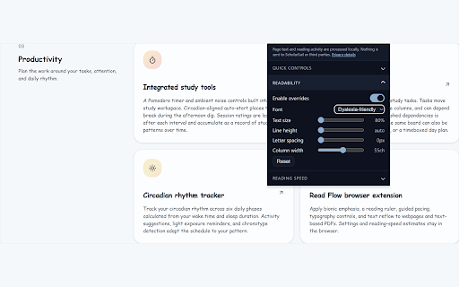 Read Flow :: Reading assistant with bionic text, readability controls, a focus ruler, guided pacing, speed estimates, and a PDF reader.