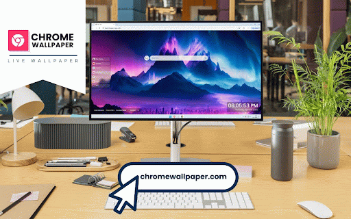 Mountain City Live Wallpaper :: Luminous city nestled beneath majestic mountains glowing with ethereal aurora lights.