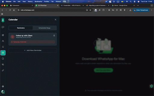 ChatFlow - CRM for WhatsApp :: Transform WhatsApp Web into a powerful CRM. Kanban boards, contact notes, scheduled messages, quick reply templates & cloud sync.