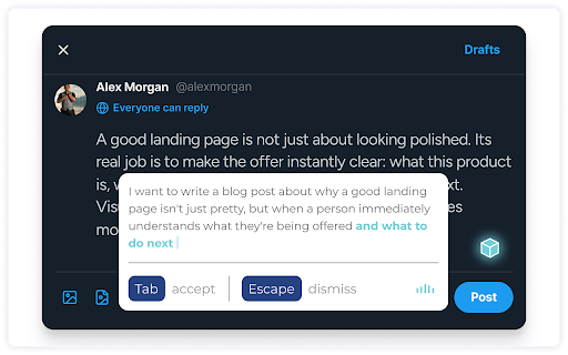 Whisper: AI Assistance :: Writing just got easier. Whisper gives you personalized guidance and instant text generation — right inside any app or website