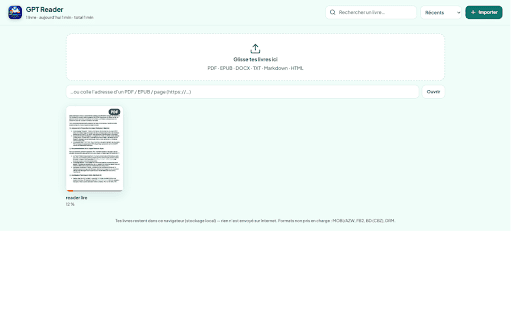 GPT Reader Pro :: Lit vos pages et documents à voix haute avec surlignage karaoké, plus une bibliothèque de lecture multilingue.