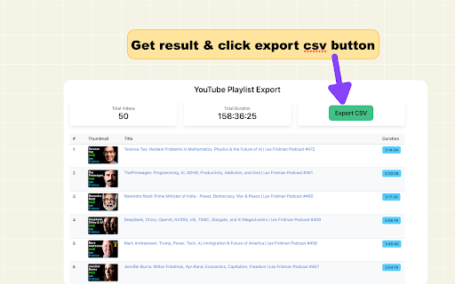 YouTube Playlist Exporter :: Export YouTube playlist information to CSV format