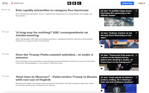 Review Alt Text - v4build :: Displays the alt text for all images on a webpage to aid in accessibility testing.