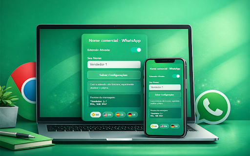 WPP NOME COMERCIAL :: Adiciona automaticamente seu nome em negrito no início das mensagens do WhatsApp Web.
