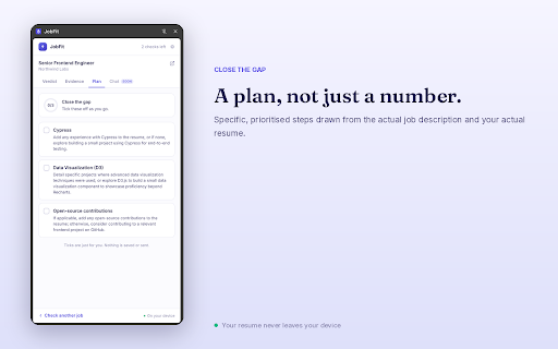 JobFit :: JobFit — instant resume-to-job fit scoring, right on the job page