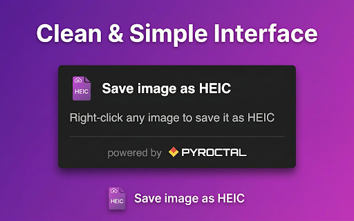 Save image as HEIC :: Convert any image to HEIC with one right-click. Smaller files, same quality — instant local conversion, no uploads.