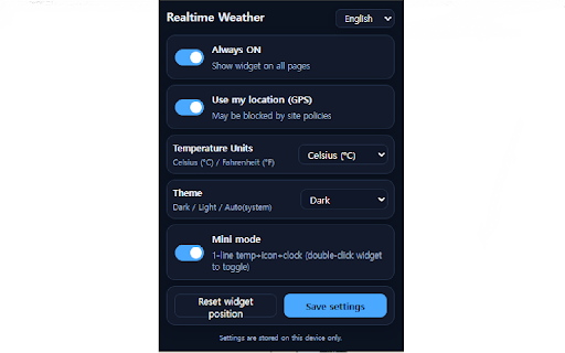 Realtime Weather :: It is a program that recognizes the user's location and can check detailed weather information and time in real time.