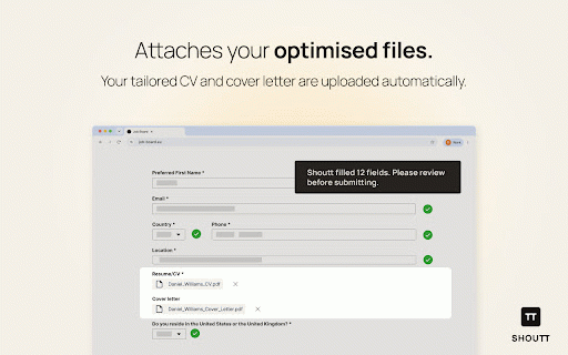 Shoutt :: Preview employer application forms, auto-fill them from your Shoutt profile, and track every application you send.