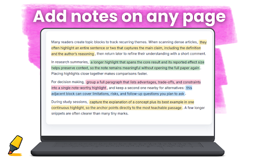 Highlight Buddy - Highlighter & Notes :: Highlight text on any website, add notes with comments, and manage everything in one dashboard.