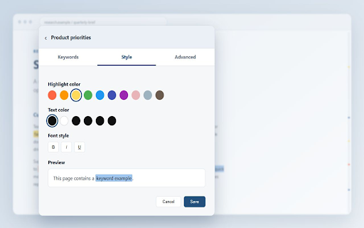 PhraseBeacon — Keyword Highlighter :: Highlight keywords on webpages with custom colors, multiple lists, CSV import, match counts, and navigation—all processed locally.