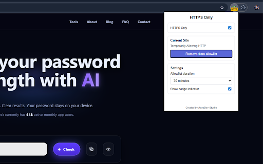 HTTPS Only :: Automatically upgrades HTTP to HTTPS with smart temporary fallback controls.