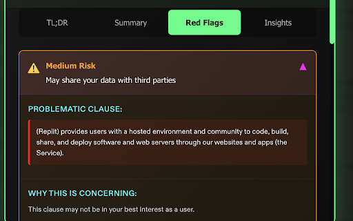 Fineprint AI :: AI-powered Terms of Service and Privacy Policy scanner with futuristic interface