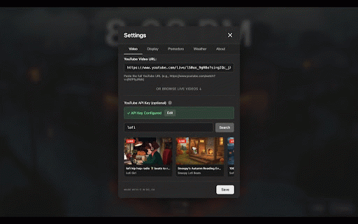 Lofi New Tab (YouTube Background + Clock) :: Calm lofi new tab with streaming background, clock, weather, and Pomodoro focus tools.