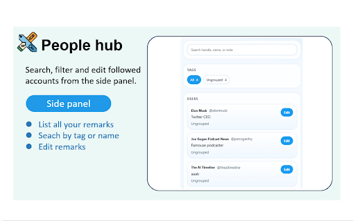 X Remark :: Add local remarks and group tags to X/Twitter users.