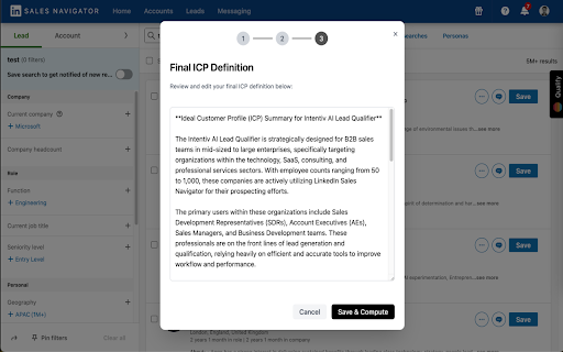 Intentiv AI Lead Qualifier :: Intentiv AI Lead Qualifier helps you instantly analyze and qualify your LinkedIn Sales Navigator leads using advanced AI.
Instead…